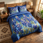 3-Piece Quilted Bedspread Set - Bluebonnet Field – view 3
