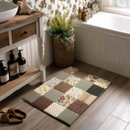 Country Calm Patchwork bath mat – neutral patchwork