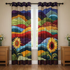 Sunflower Rolling Hills quilted curtains – sunflower before rainbow hills