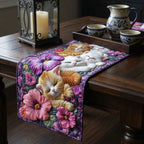 Quilted Table Runner - Kittens in Petunias – view 5