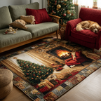 Cosy Ember rug – fireplace and tree