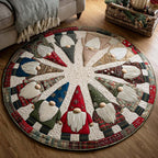 Cosy Gnome round rug – star of gnomes