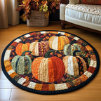 Pumpkin Patchwork Ring round quilted mat – pumpkins in patchwork