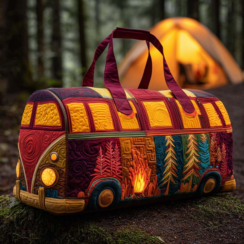 Cosy Nights Van quilted weekend bag – autumn camper van