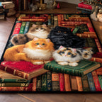 Cosy Cats and Books rug – cats on books