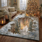 Cosy Pine Depth rug – pines in an icy chasm