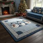 Cosy Snow Friends rug – snowmen on blue