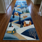 Cosy Village hallway runner – snowy village hills
