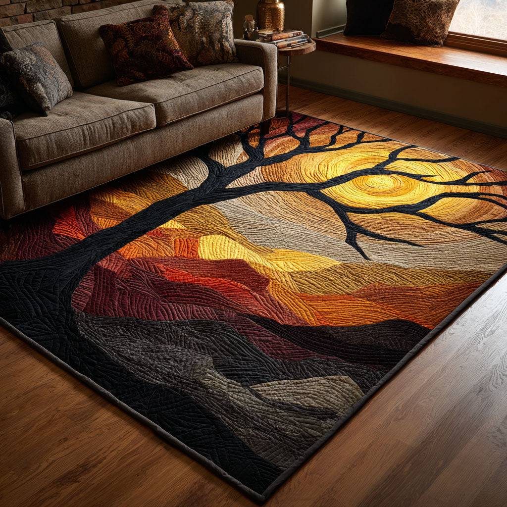Sunset Silhouette Tree rug – tree against sunset