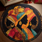 Cultural Harmony round quilted mat – women in headwraps