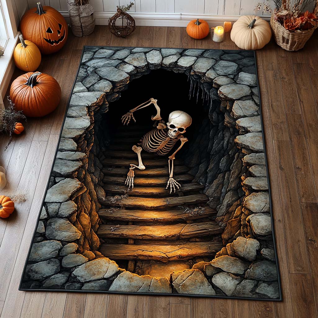 Cursed Dungeon rug – skeleton on dungeon steps