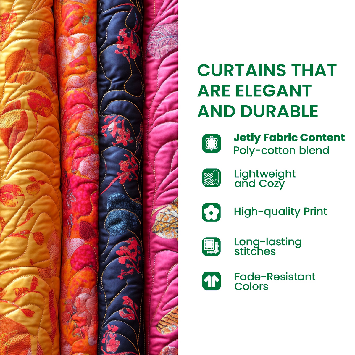 Quilted Curtains - Toadstool Garden – view 4
