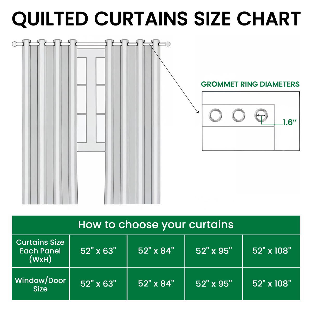 Size guide – Quilted Curtains - Black Dragon Library