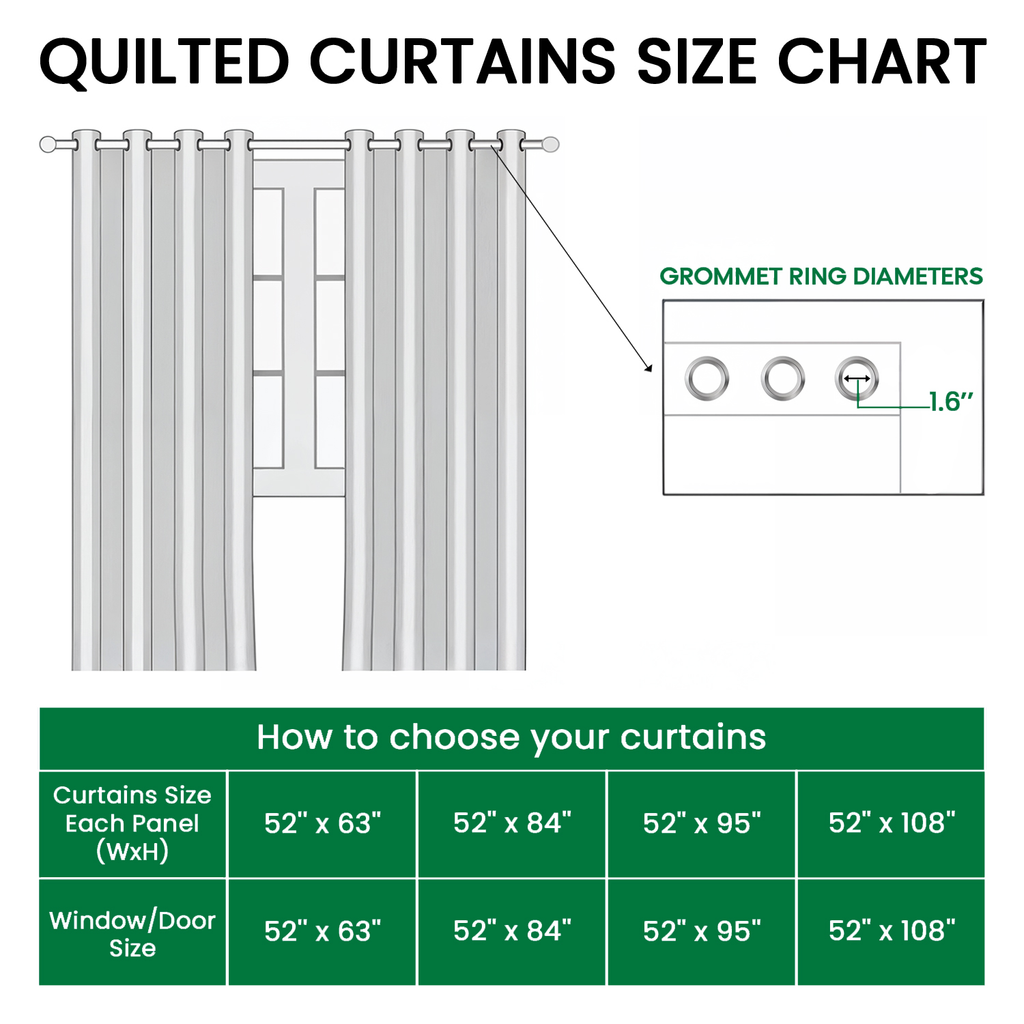 Size guide – Quilted Curtains - Tropical Lighthouse