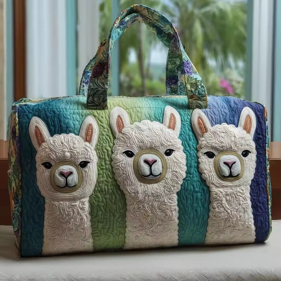Rosanna soft quilted travel bag in the wave-stitch pattern