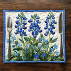 Lupine Serenade quilted placemats – blue lupines