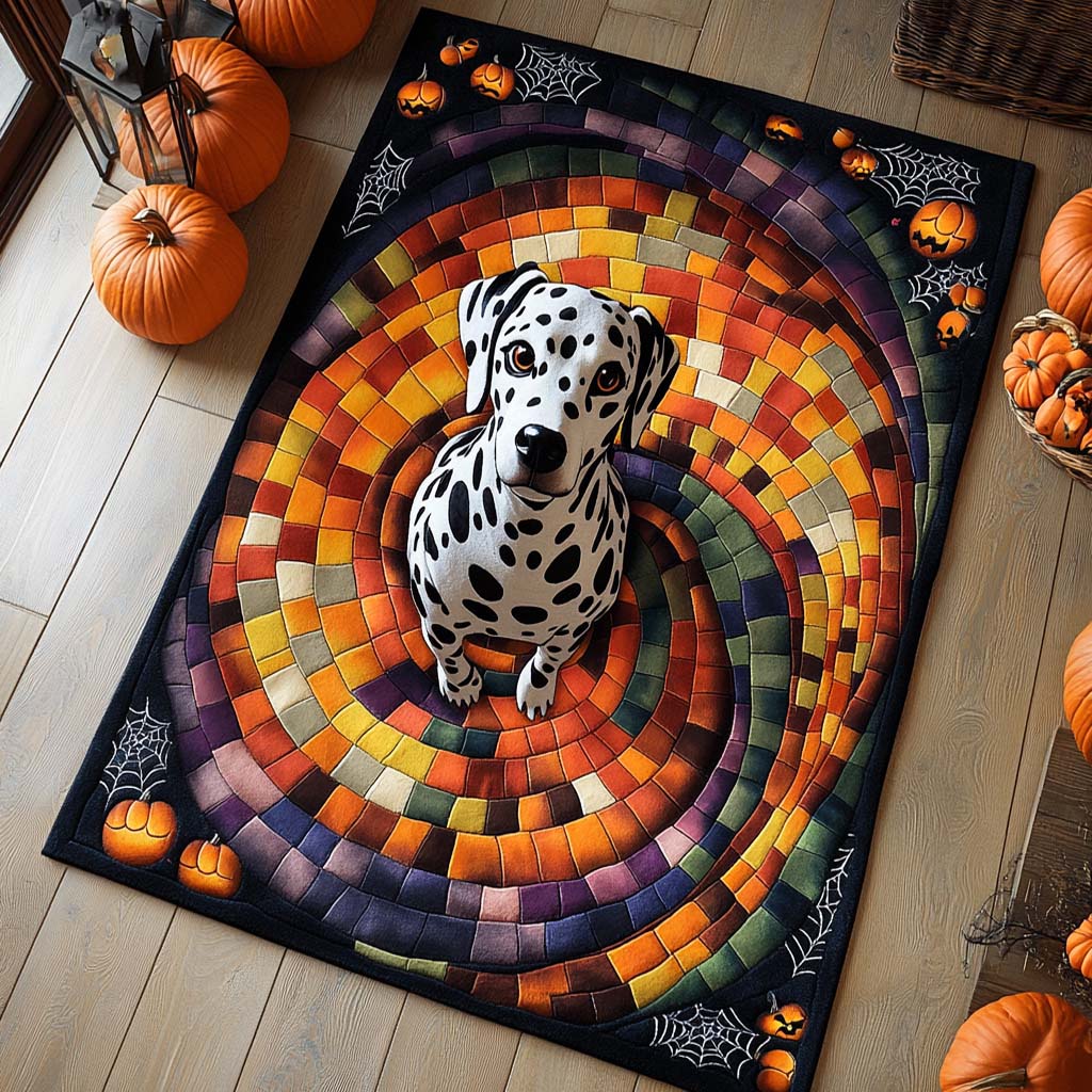 Dalmatian Pumpkin Spiral rug – dalmatian in a tile spiral