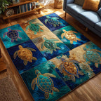 Deep Turtle rug – turtle patchwork panels
