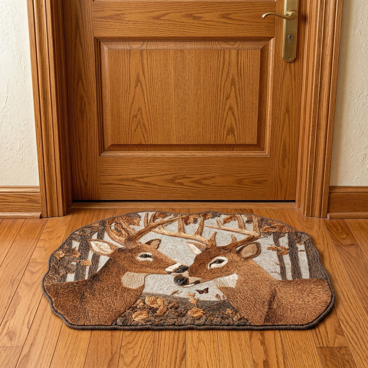 Deer Harmony shaped doormat – doe and fawn