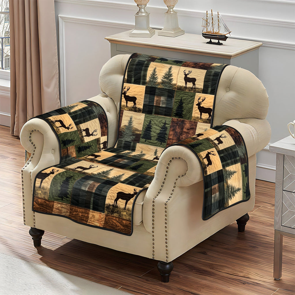 Quilted Sofa Cover - Deer Silhouette Patchwork – view 5