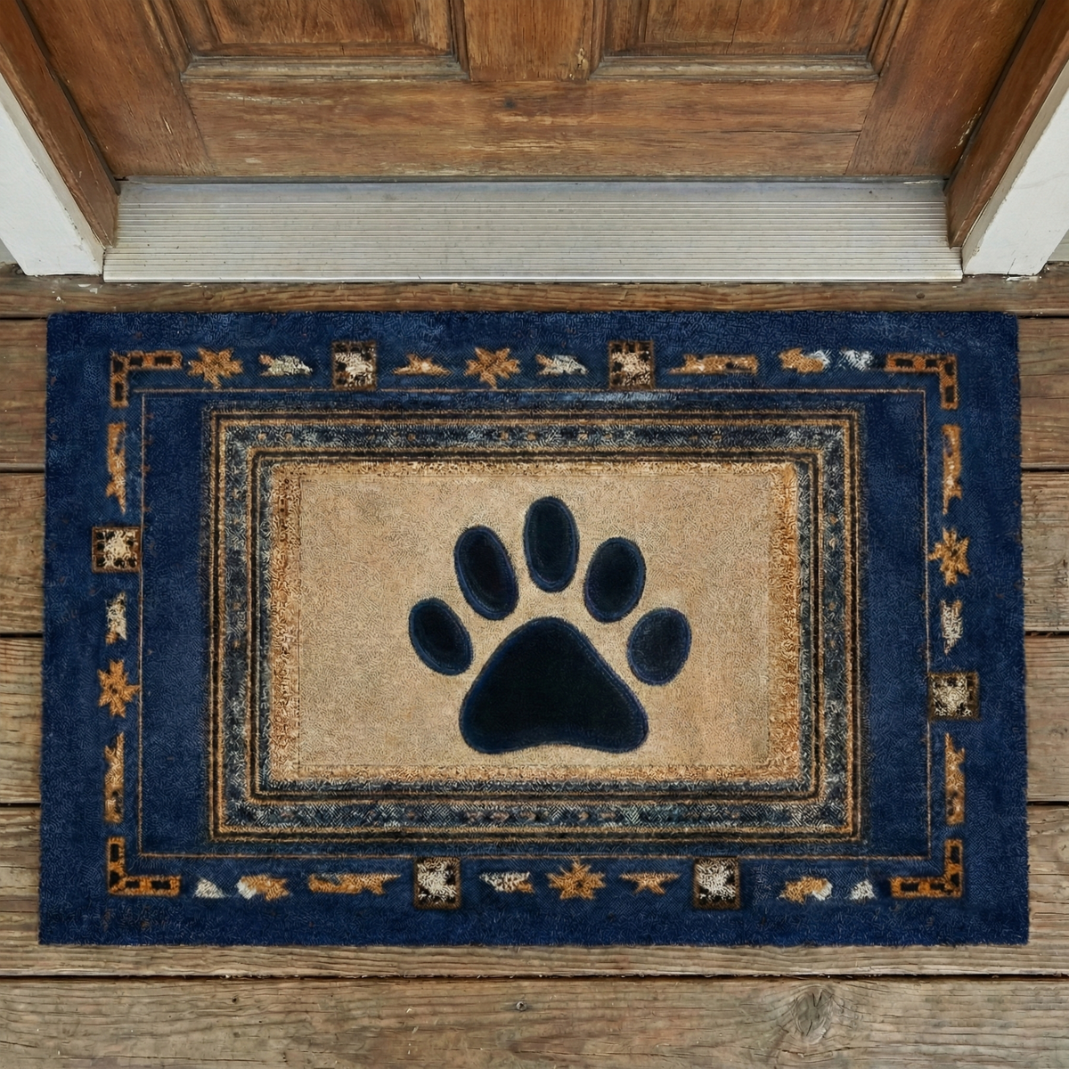 Denim Paw Print doormat – paw print