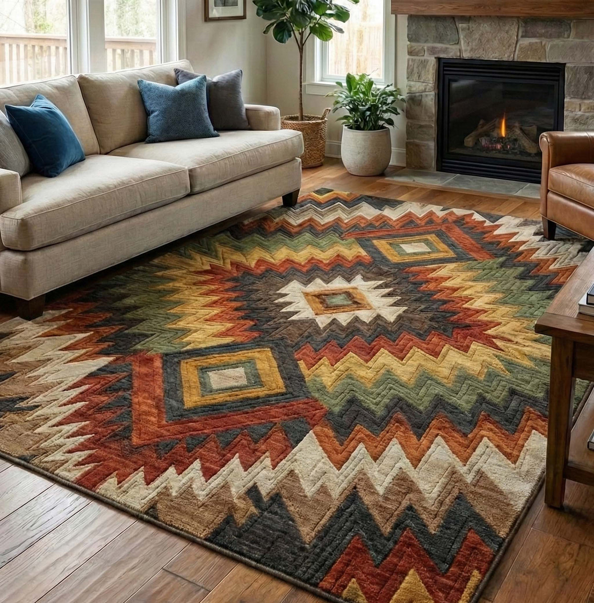 Ember Chevron rug – rust chevrons