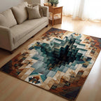 Pixel Abyss rug – 3D pixel hole