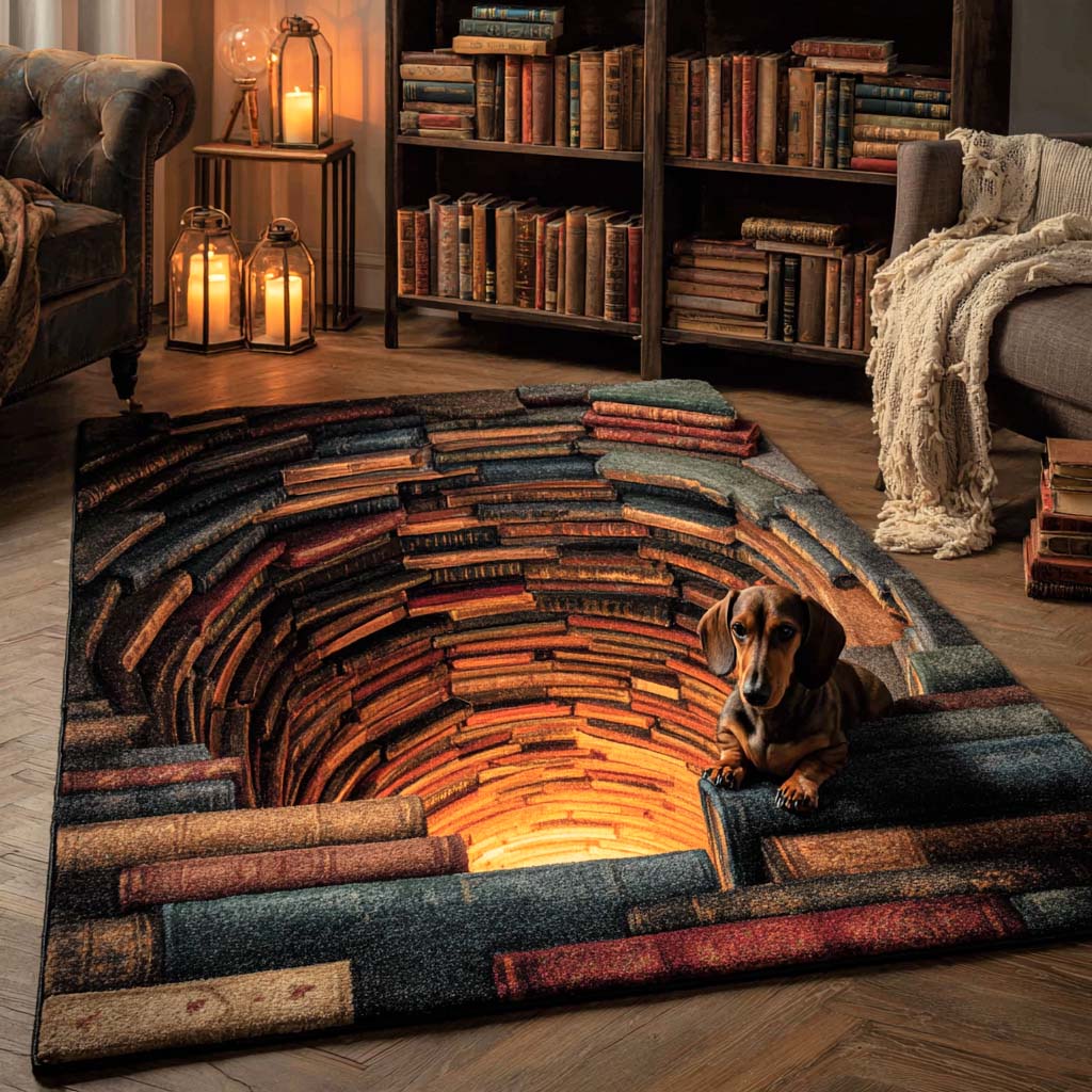 Book Well Retreat rug – glowing book well