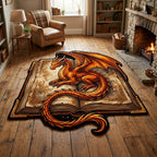 Dragon Archive shaped rug – dragon on an open book