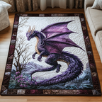 Dragon Crest rug – purple dragon in snow