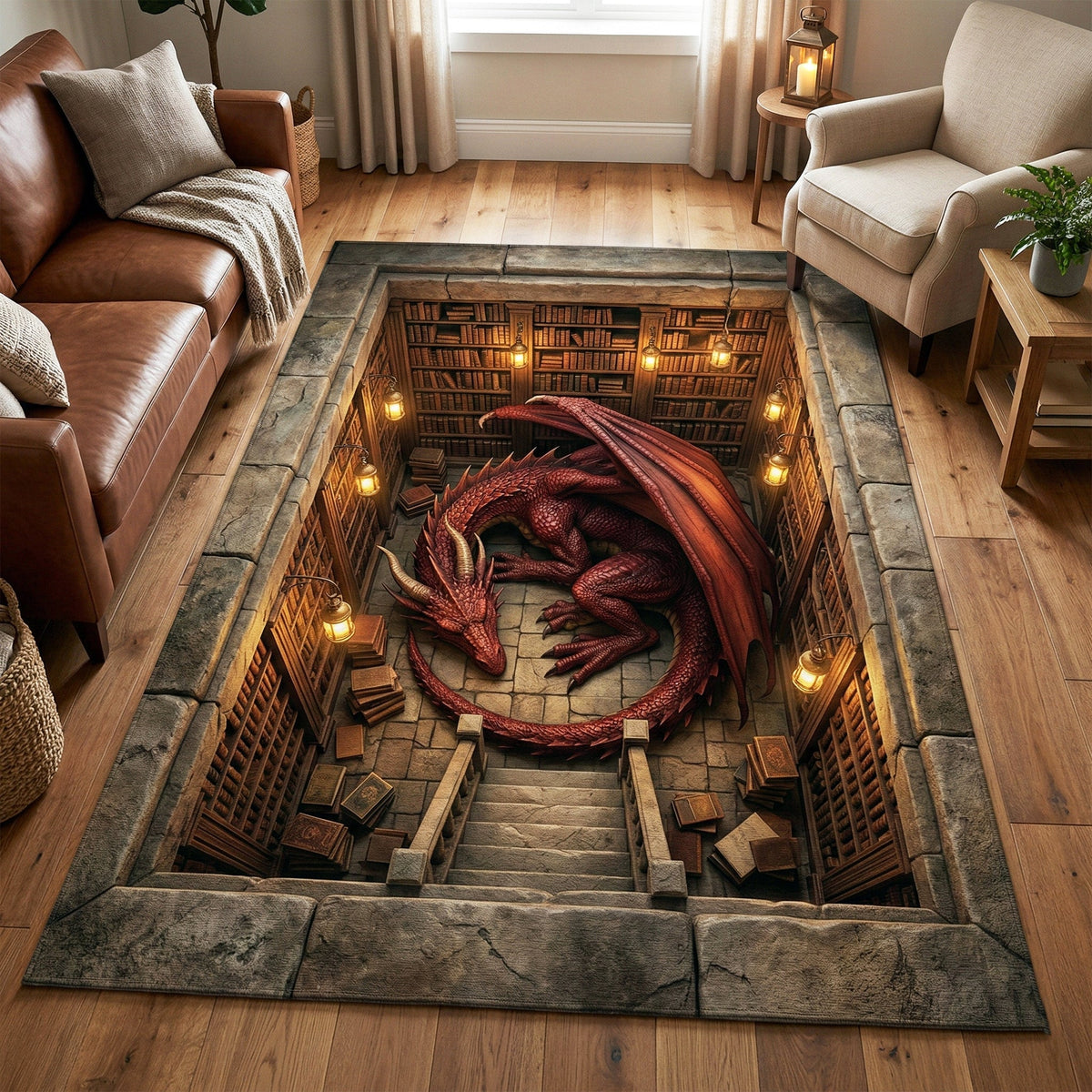 Dragon Lair rug – dragon in a stone lair