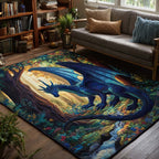 Moonlit Dragon rug – blue dragon in a glade
