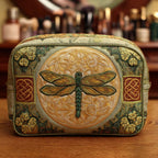 Celtic Dragonfly quilted makeup bag – dragonfly with Celtic knots