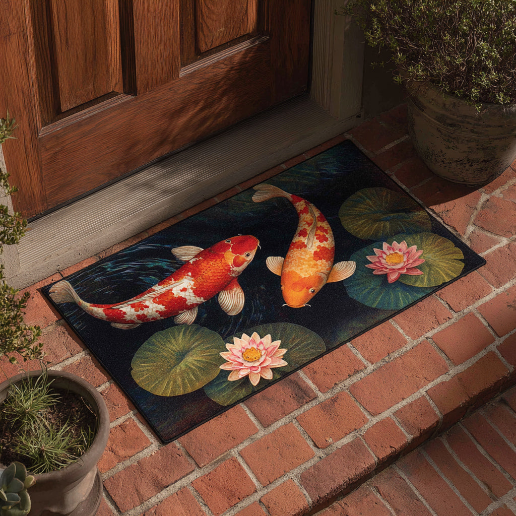 Dreamy Koi doormat – koi and lily pads