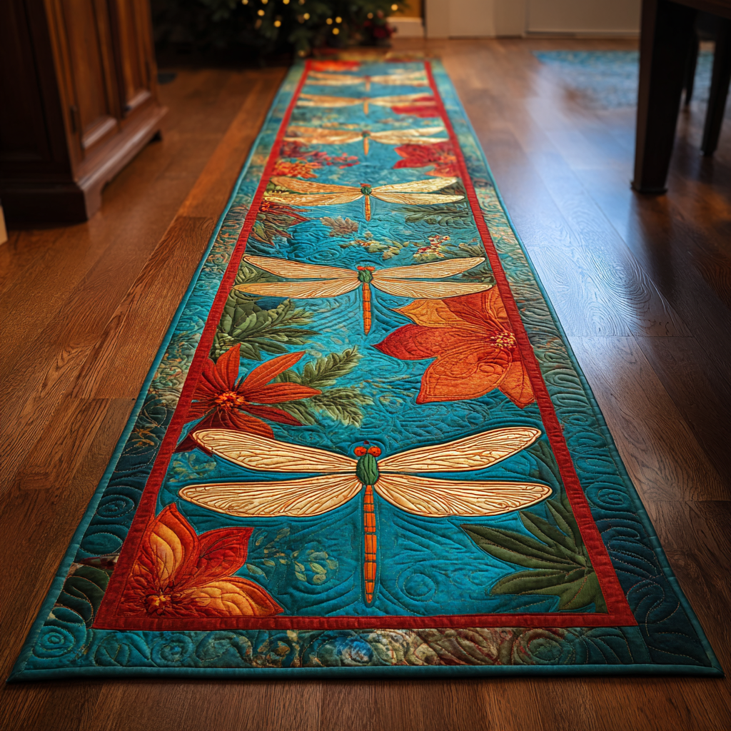 Autumn Leaf Dragonfly hallway runner – dragonflies and leaves