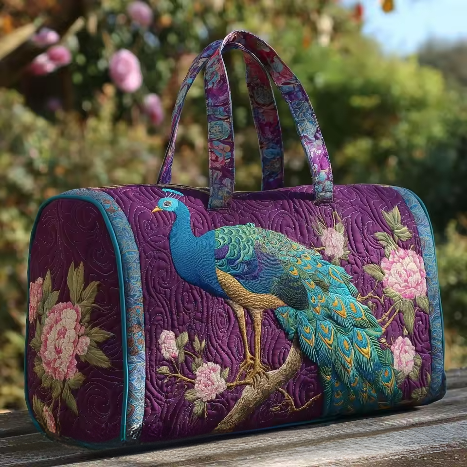 The Olive soft quilted travel bag, wave-stitch quilting