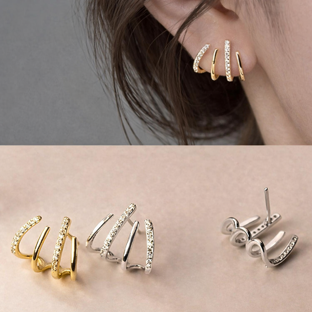 Ear Climber Earrings - Crystal Claw