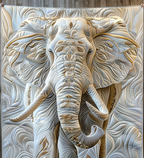 White Elephant quilted throw – white elephant in ivory swirls