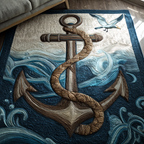 Anchor Refuge rug – anchor on waves