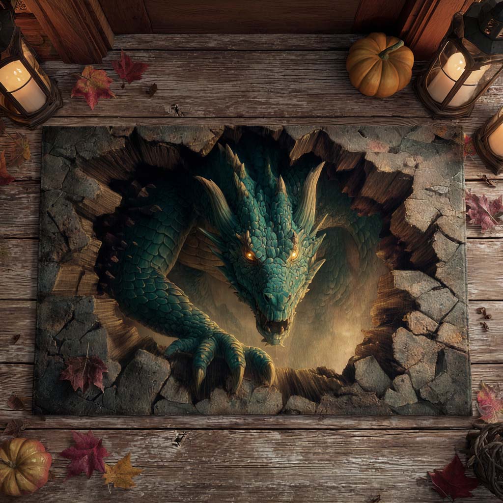 Emberclaw Guardian doormat – dragon through floor