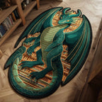 Emerald Wing shaped rug – green dragon