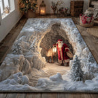 Alpine Santa rug – santa in a snowy cave