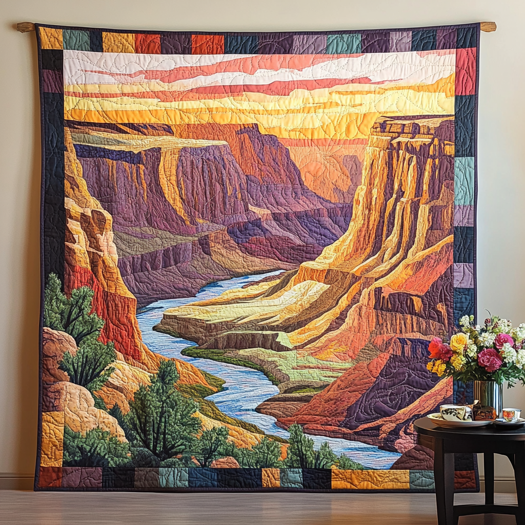 Canyon River Light art quilt – canyon river