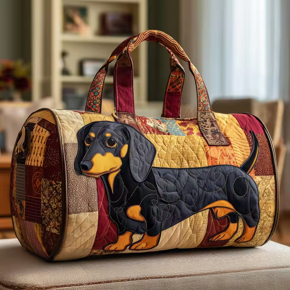 Ethel soft quilted travel bag in the wave-stitch pattern