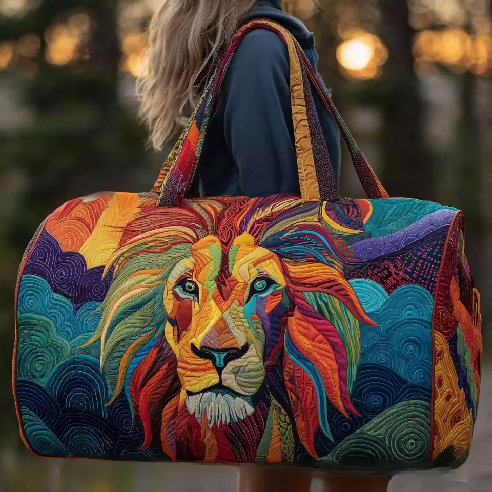 Nerissa soft quilted weekend bag in the wave-stitch pattern