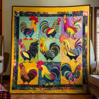 Rooster Patchwork Fiesta art quilt – rooster patchwork