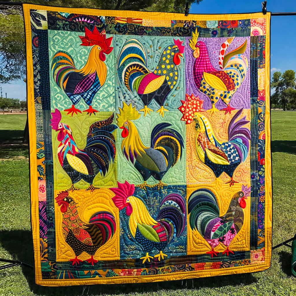 Art Quilt - Rooster Patchwork Fiesta – view 2