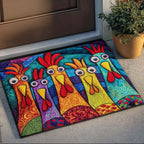 Feathered Friends Row doormat – chicken row