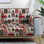 Quilted Sofa Cover - Red Truck Plaid – view 2