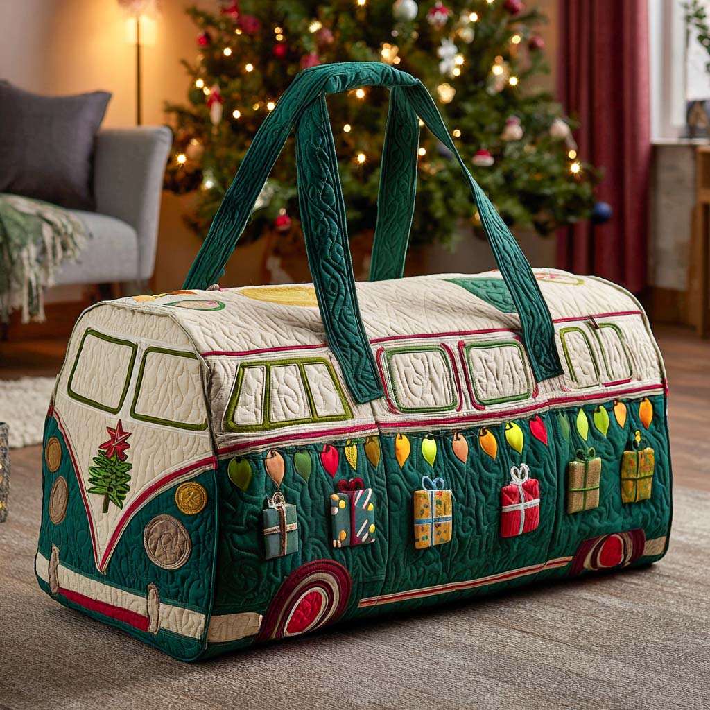 Festive Gift Van quilted weekend bag – van with gifts